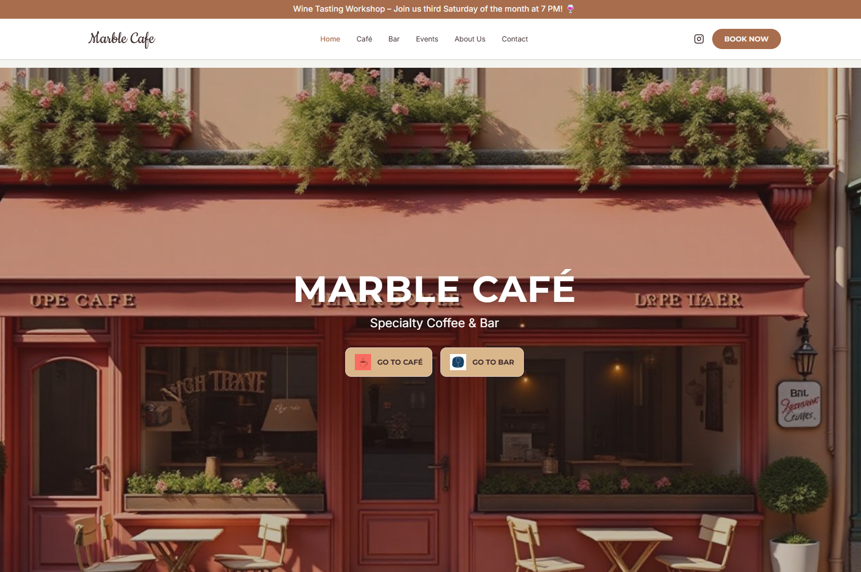 Marble Café website preview