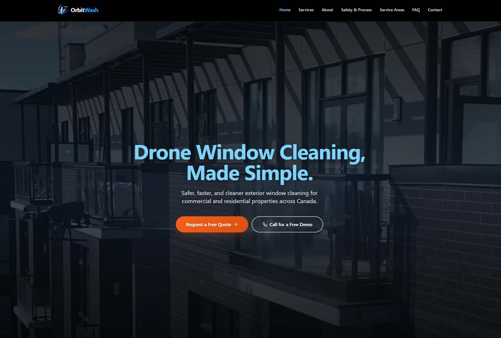 OrbitWash website preview